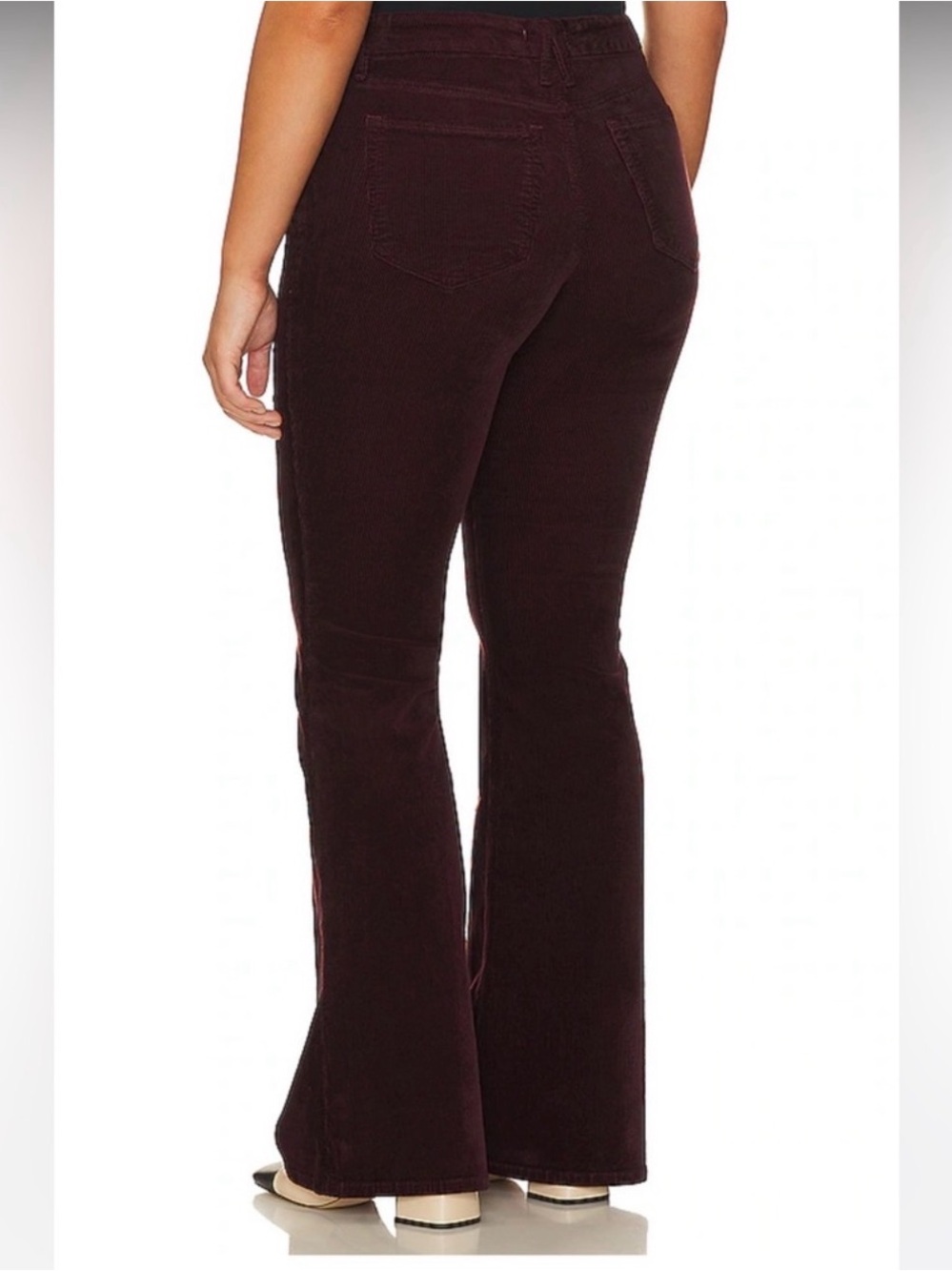 Good American Good Legs Low Flare Corduroy Malbec Size 10/30